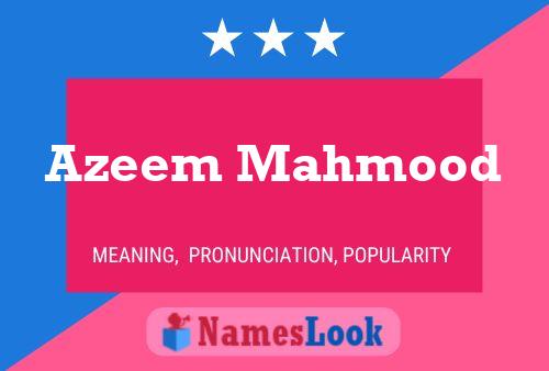 Azeem Mahmood 名字海报