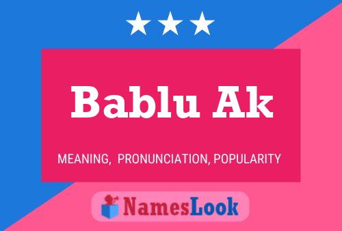 Bablu Ak 名字海报