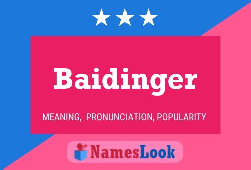 Baidinger 名字海报