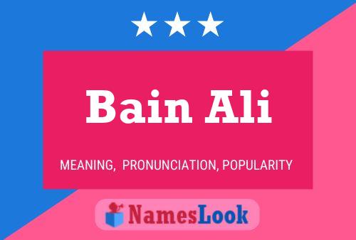 Bain Ali 名字海报