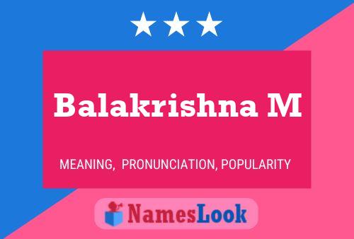 Balakrishna M 名字海报