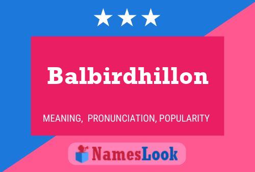 Balbirdhillon 名字海报