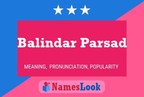 Balindar Parsad 名字海报