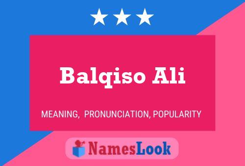 Balqiso Ali 名字海报