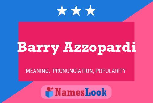 Barry Azzopardi 名字海报