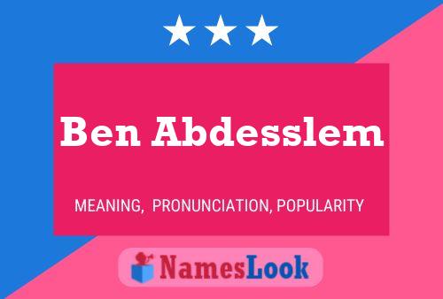 Ben Abdesslem 名字海报