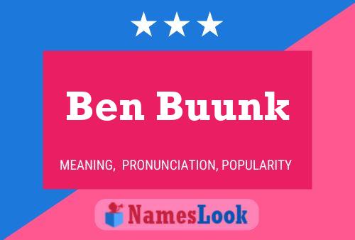 Ben Buunk 名字海报