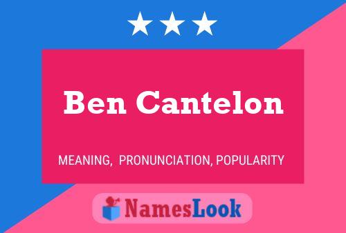 Ben Cantelon 名字海报