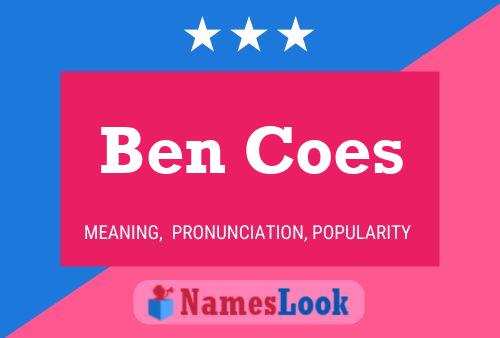 Ben Coes 名字海报