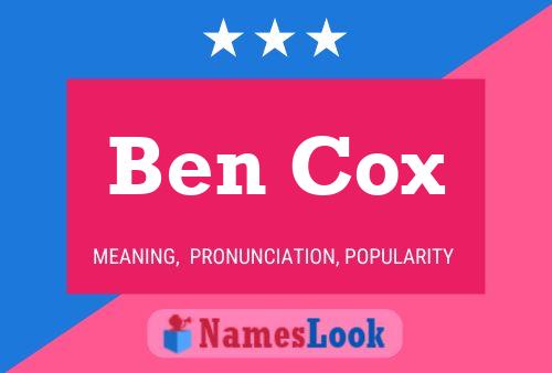 Ben Cox 名字海报