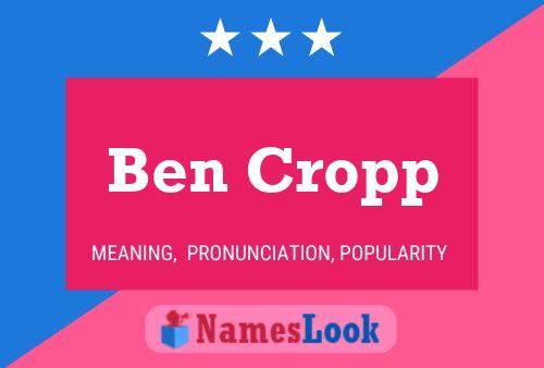 Ben Cropp 名字海报