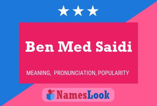 Ben Med Saidi 名字海报