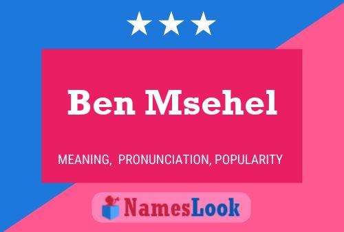 Ben Msehel 名字海报