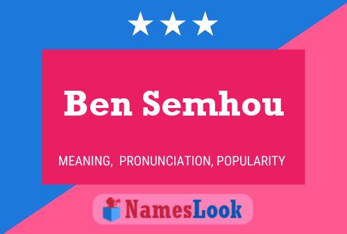 Ben Semhou 名字海报