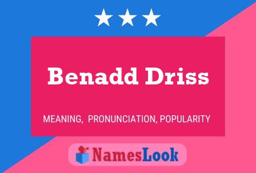 Benadd Driss 名字海报