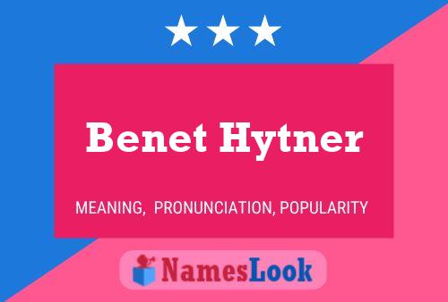 Benet Hytner 名字海报