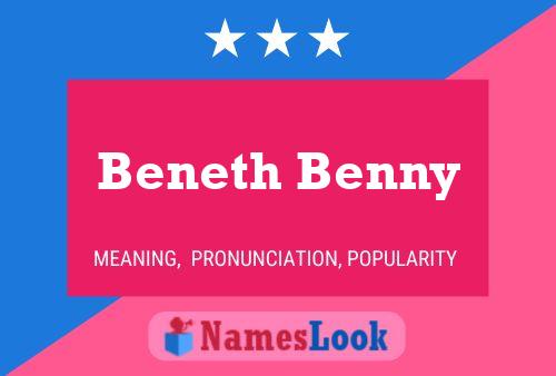 Beneth Benny 名字海报