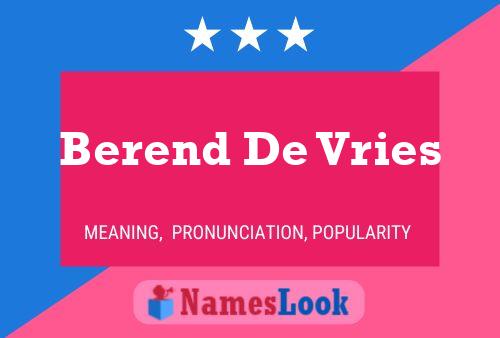 Berend De Vries 名字海报