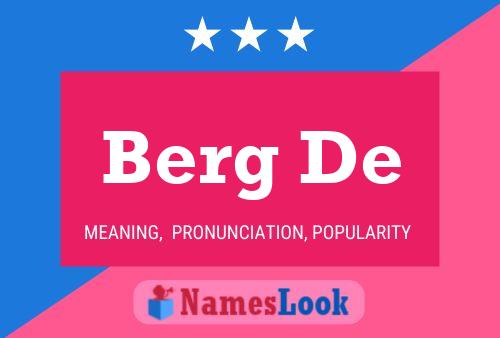 Berg De 名字海报