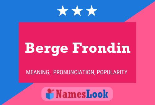 Berge Frondin 名字海报