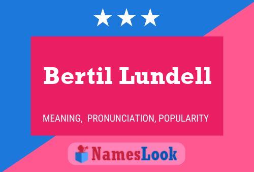 Bertil Lundell 名字海报