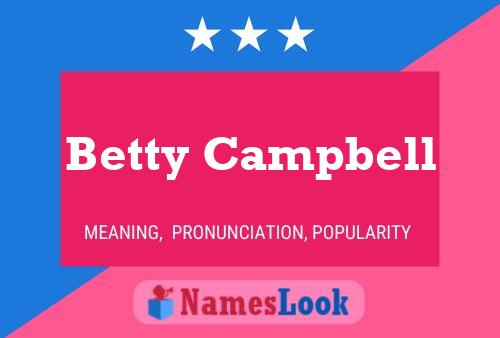 Betty Campbell 名字海报