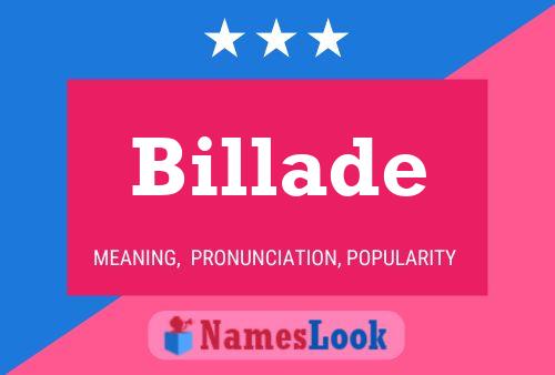 Billade 名字海报