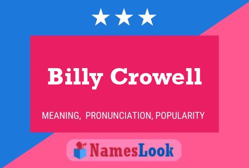 Billy Crowell 名字海报