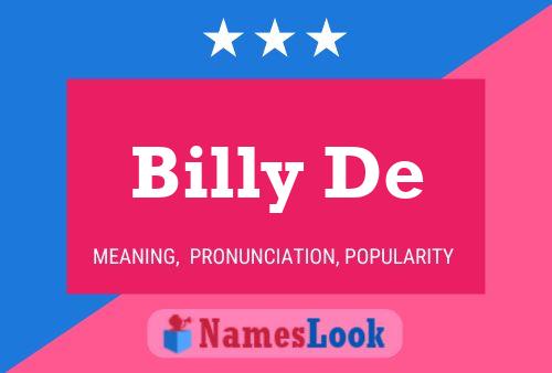 Billy De 名字海报