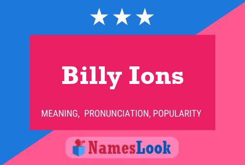 Billy Ions 名字海报