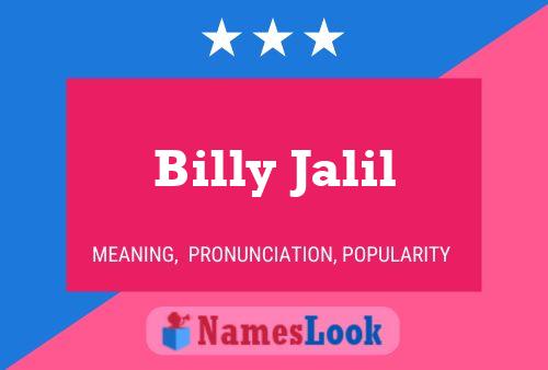 Billy Jalil 名字海报