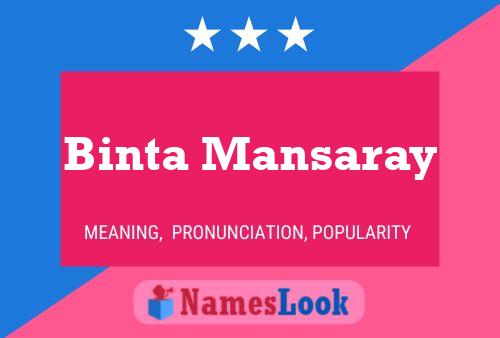 Binta Mansaray 名字海报