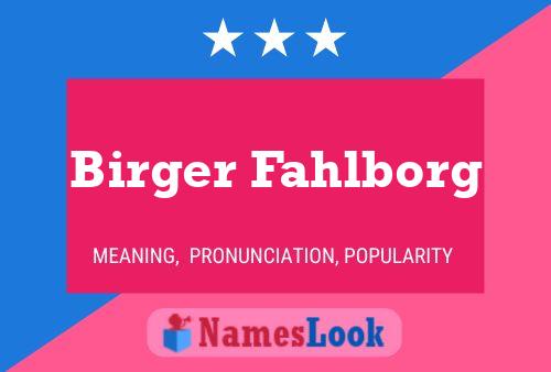 Birger Fahlborg 名字海报