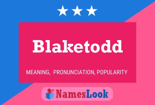 Blaketodd 名字海报