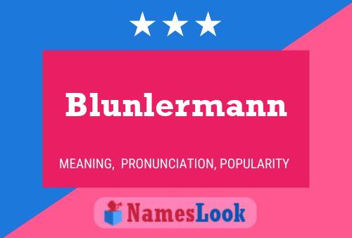 Blunlermann 名字海报