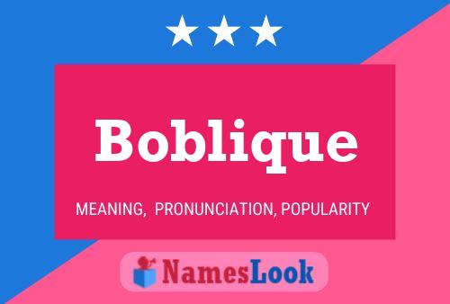 Boblique 名字海报