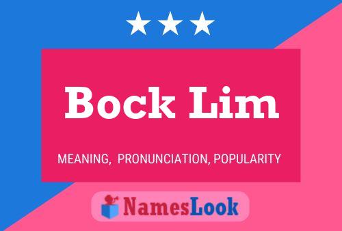 Bock Lim 名字海报