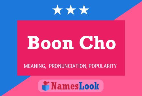 Boon Cho 名字海报