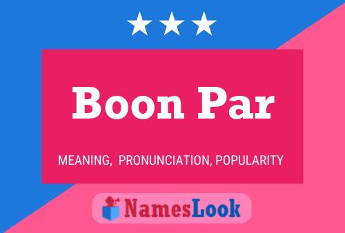 Boon Par 名字海报