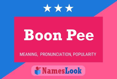 Boon Pee 名字海报