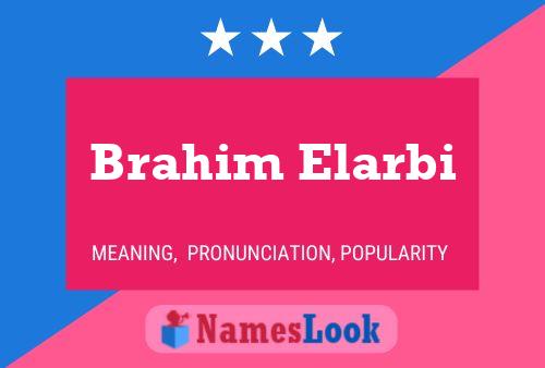 Brahim Elarbi 名字海报