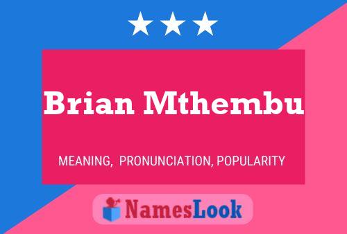 Brian Mthembu 名字海报