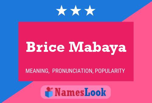 Brice Mabaya 名字海报