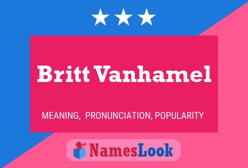 Britt Vanhamel 名字海报