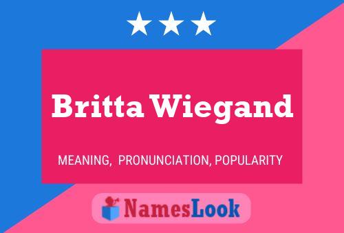 Britta Wiegand 名字海报