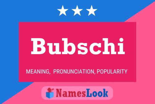 Bubschi 名字海报