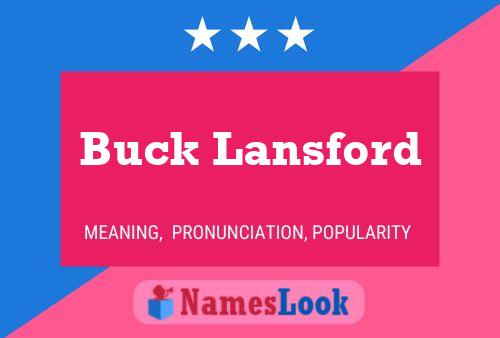 Buck Lansford 名字海报