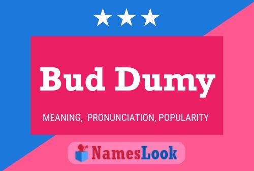 Bud Dumy 名字海报