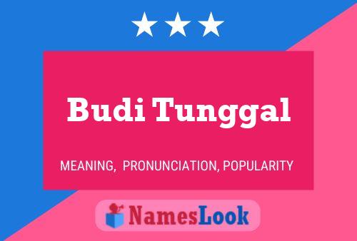 Budi Tunggal 名字海报