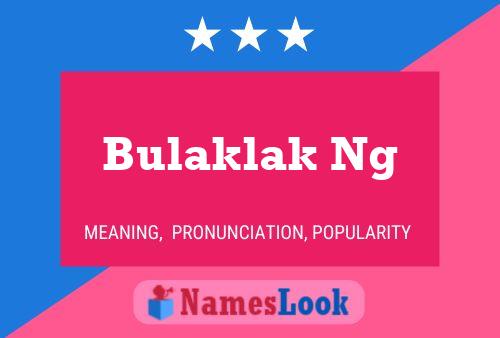 Bulaklak Ng 名字海报